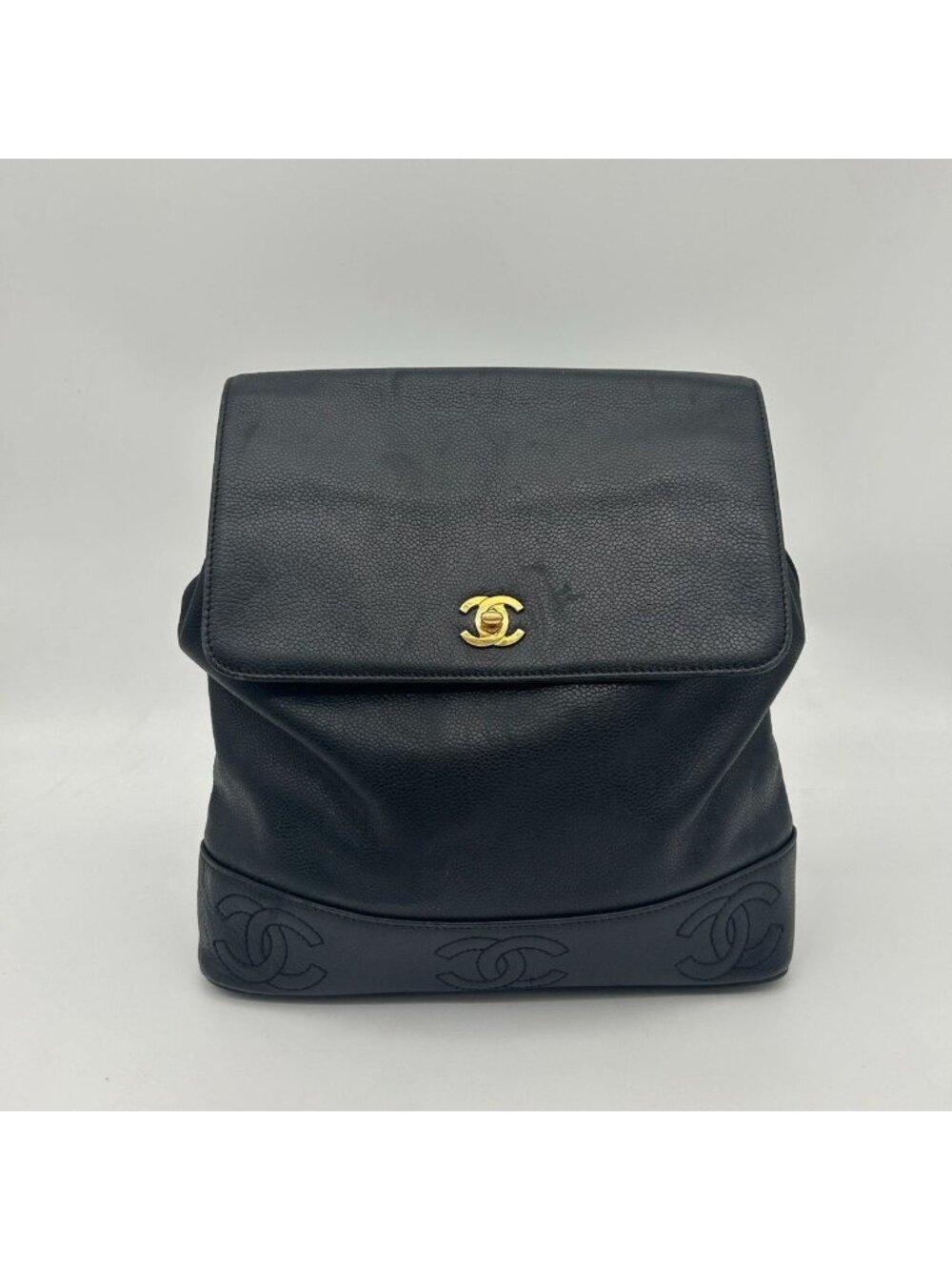 Chanel Triple Coco Backpack Caviar Leather